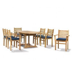 Brompton Bijou Extending 1.2 - 1.8m Table & 6 Yale Stacking Chairs Set