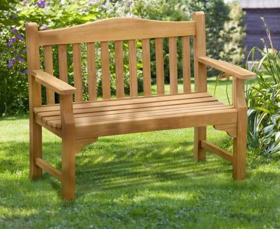Photo Memorial Garden Bench With Engraved Text Kiln Fired Color Tile For Outside Use