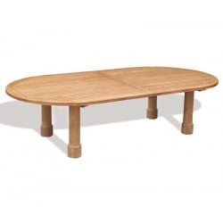 Titan Oval Garden Table, round leg – 1.4 x 3m