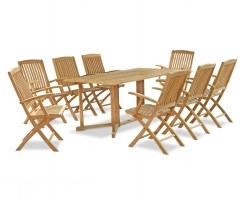 Shelley 1.8m Table with 8 Bali Folding Armchairs