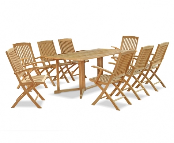 Shelley 1.8m Table with 8 Bali Folding Armchairs