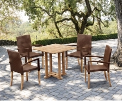 Canfield 4 Seater Square Table 0.8m with St. Tropez Stacking Chairs