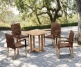 Canfield 4 Seater Square Table 0.8m with St. Tropez Stacking Chairs