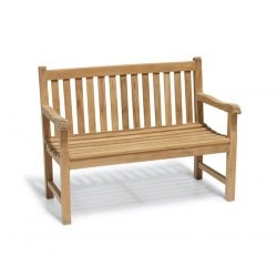 Windsor 2 Seater Teak Garden Bench, 4ft Park Bench – 1.2m