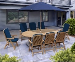 Brompton Extending 1.8 - 2.4m Table & 8 Bali Recliner Chairs