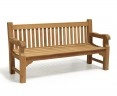 Balmoral 6ft Traditional Chunky Garden Bench, Teak Park Bench – 1.8m
