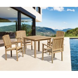 Sandringham 4 Seater Garden Table and Stackable Chairs Set