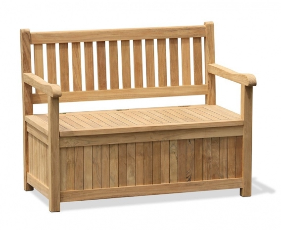 Windsor Teak Garden Storage Bench with Arms – 1.2m