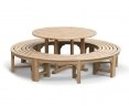 Canfield Teak Garden Table 1.3m and Backless Dining Benches Set