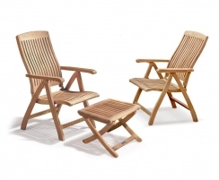 Bali Garden Reclining Chairs Set with Footrest