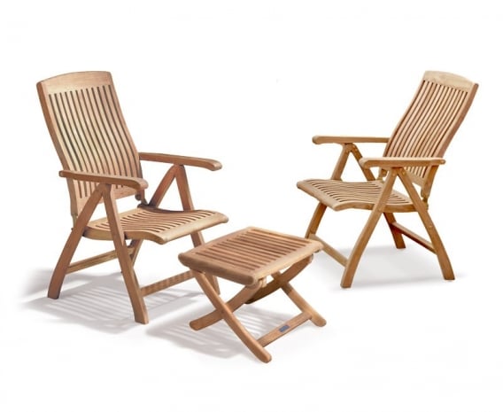 Bali Garden Reclining Chairs Set With, Reclining Outdoor Chair With Footrest