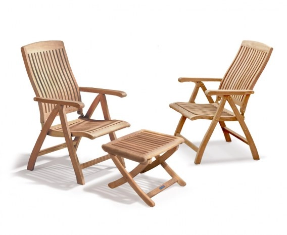 Bali Garden Reclining Chairs Set with Footrest