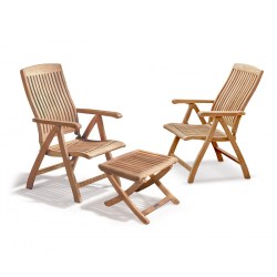 Bali Garden Reclining Chairs Set with Footrest