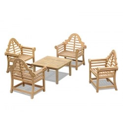 Hilgrove Square Coffee Table and 4 Lutyens-Style Armchairs
