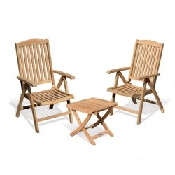 Cheltenham Reclining Garden Chairs Set with Footstool