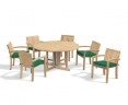 Berrington Drop Leaf Garden Table 1.5m and 6 Monaco Stacking Chairs