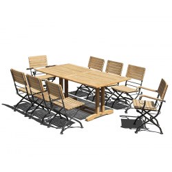 Belgrave 8 Seat Pedestal Table 1.8m & Bistro Armchairs and Side Chairs