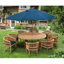 Titan 8 Seater Round Table 1.8m & Contemporary Chairs