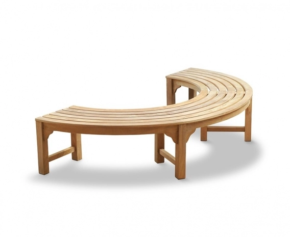 Saturn Teak Semi-Circular Backless Tree Bench – 2.2m