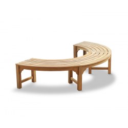 Saturn Teak Semi-Circular Backless Tree Bench – 2.2m