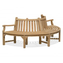 Semi-Circle Tree Bench with Two Arms – 2.2m