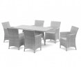 Riviera Rattan 6 Seater Set - Grey Marble