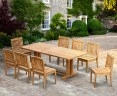 Cadogan Outdoor Pedestal Table 2.25m & 8 Hilgrove Stacking Chairs