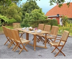 Shelley Outdoor Drop Leaf Gateleg Folding Table and Rimini Chairs
