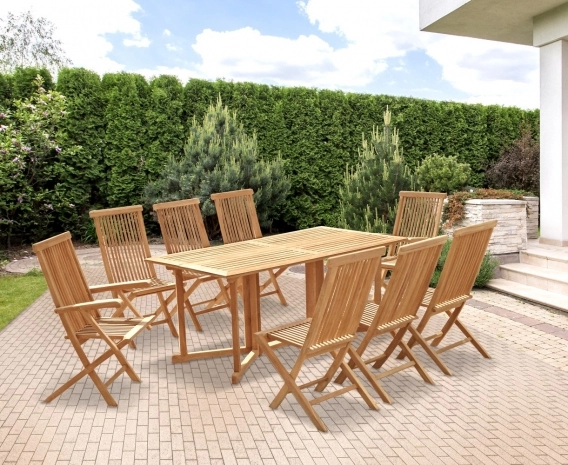 Shelley 8 Seater Gateleg Garden Table and Chairs Set