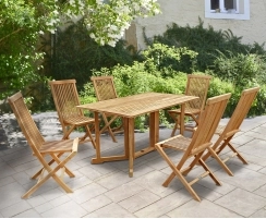 Shelley Folding Rectangular Garden Table and Chairs Set