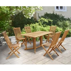 Shelley Folding Rectangular Garden Table and Chairs Set