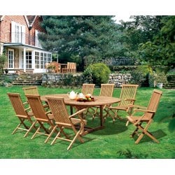 Brompton 1.1 x 1.8 - 2.4m Table & 8 Ashdown Folding Armchairs