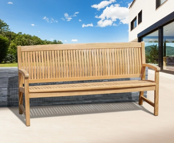Stanford 4 Seater Teak Outdoor Bench – 1.8m