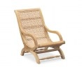 Riviera Garden Lounge Chair, Teak and Rattan Easy Chair