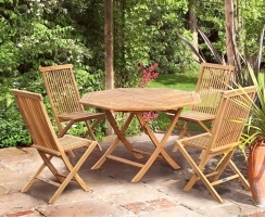 Suffolk Folding Octagonal Table 1.2m with 4 Ashdown Dining Chairs