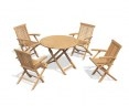 Chester 4 Seater Teak Folding Garden Set with Low Back Armchairs