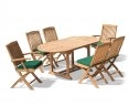 Brompton Bijou Extending 1.2 - 1.8m Table + 2 Bali Folding Armchairs & 4 Bali Folding Chairs