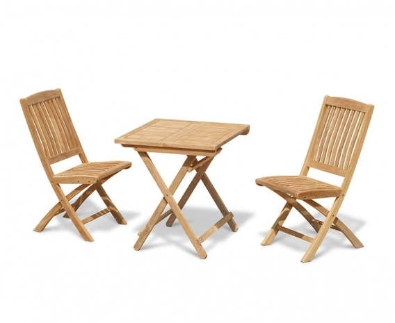 Rimini 2 Seater Teak Folding Set with Square Table and Side Chairs