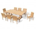 Cadogan 8 Seater Teak Pedestal Table 2.25m & Bali Stacking Chairs