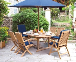 Brompton Extending 1.2 - 1.8m Table & 6 Bali Chairs