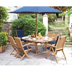 Brompton Extending 1.2 - 1.8m Table & 6 Bali Chairs