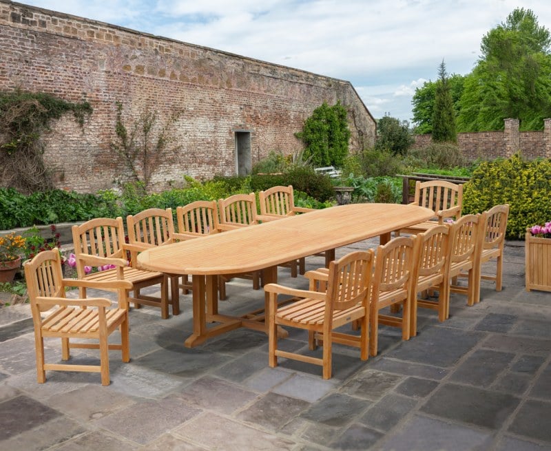 12 Seater Patio Set with Hilgrove Oval 4m Table & Armchairs