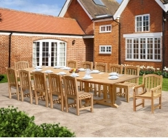 Hilgrove 12 Seater Rectangular 4m Table, Side Chairs & Armchairs