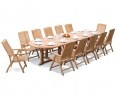 12 Seater Garden Set with Hilgrove Oval 4m Table & Bali Recliner Chairs