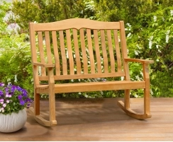Rose Garden Teak Rocking Bench – 1.2m, 2 Seater