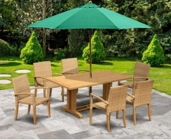 Cadogan Pedestal Table 1.8m and 6 St. Tropez Stacking Chairs