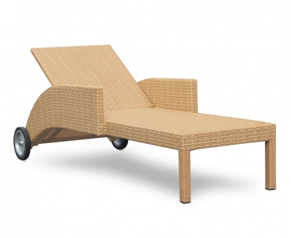 Sorrento Wicker Sun Lounger, Rattan Sun Bed