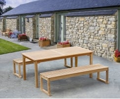 Sandringham Teak Table and Benches Set 1.8m Sandringham Teak Table and Benches Set 1.8m