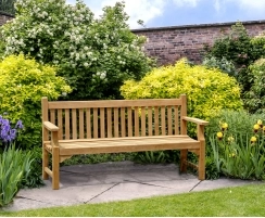 Taverners Teak Traditional 6ft Garden Bench – 1.8m