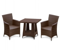 Riviera Rattan Table and Chairs, 2 Seater Dining Set